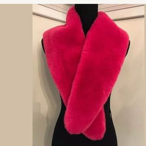 NWT! Anthropologie Nooki Faux Fur PINK Stole/scarf